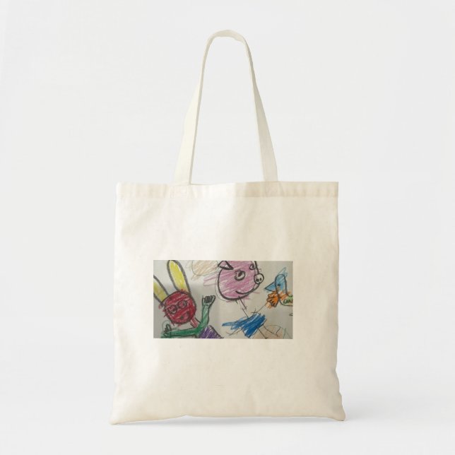 Bolso De Tela dibujo infantil Tote Bag (Frente)