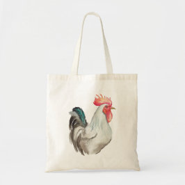 Bolso De Tela Dibujo manual de acuarela de un gallo