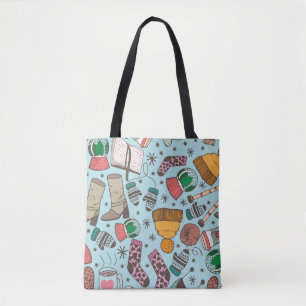 Bolso De Tela Dibujo manual de dibujo sin fisuras. Invierno