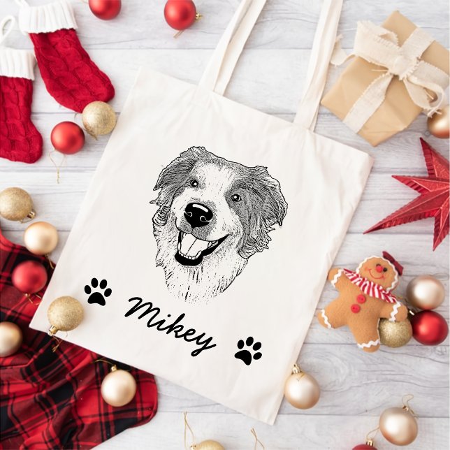 Bolso De Tela Dibujo personalizado de perro pastor australiano (Subido por el creador)