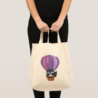 Bolso De Tela Dibujos Animados Mapache Bebé Flores Lindas