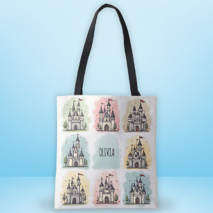 Bolso De Tela Dibujos de castillos de cuentos de hadas adorables