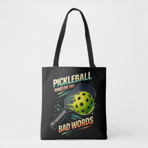 Bolso De Tela Dibujos Divertidos De Pickleball Me Hacen Decir Pa