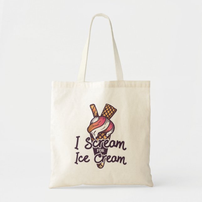 Bolso De Tela Dicho Divertido de Helado (Frente)