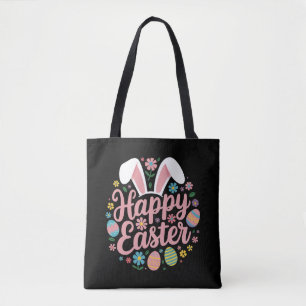 Bolso De Tela Dichos Felices Pascuas Huevo Conejo