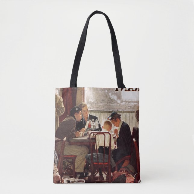 Bolso De Tela Diciendo gracia por Norman Rockwell (Anverso)