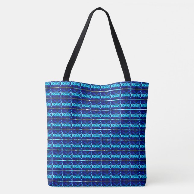 Bolso De Tela Diferentes formas azules, de rayas diferentes (Reverso)