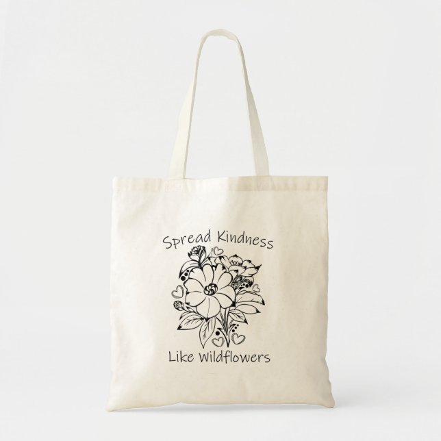 Bolso De Tela Difunde amabilidad como flores silvestres (Frente)