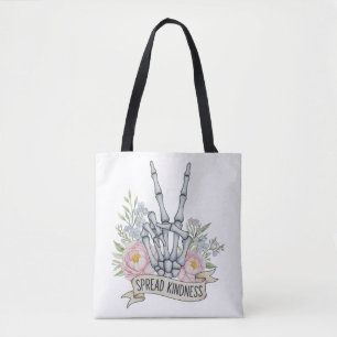 Bolso De Tela "Difunde Amabilidad" Signo de Paz de Esqueleto – A