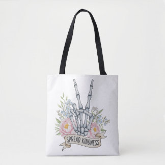 Bolso De Tela "Difunde Amabilidad" Signo de Paz de Esqueleto – A