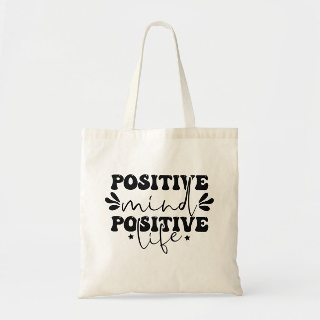 Bolso De Tela Difundir buenas vibraciones con la mente positiva (Frente)