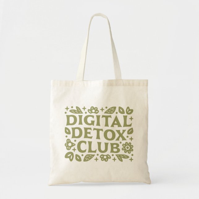 Bolso De Tela Digital detox club wellness girl floral aesthetic (Frente)