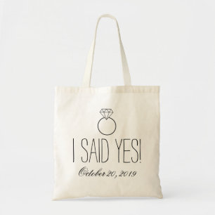 Bolso De Tela ¡Dije sí! Anillo personalizado