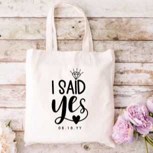 Bolso De Tela Dije Sí Diamante y Corazón Añadir Fecha De Comprom