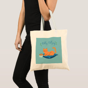 Bolso De Tela Dilly Dallying Naranja Cat