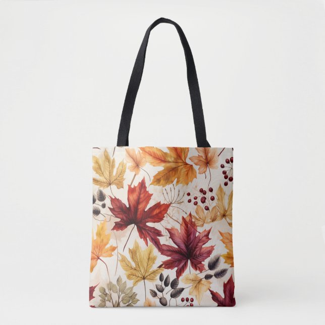 Bolso De Tela Dilo con hojas de otoño 3 - (Anverso)