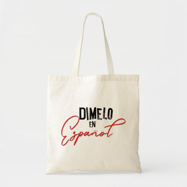 Bolso De Tela Dimelo en español profesor bilingüe  (Frente)