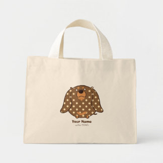BOLSO DE TELA DIMINUTO ミニチュアダックスフンド "ダクたま(チョコダップル)" <名入れ>
