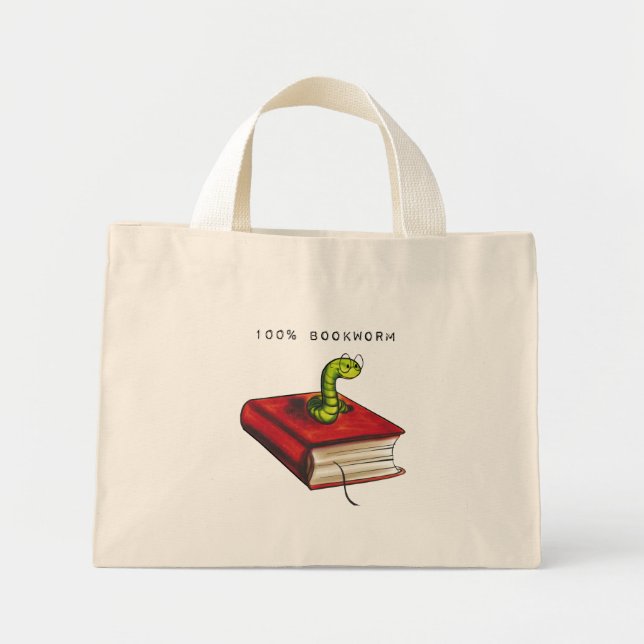 Bolso De Tela Diminuto 100% Bookworm (Frente)