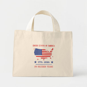 Bolso De Tela Diminuto 250 Años Benditos Patrióticos Americanos