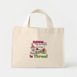 Bolso De Tela Diminuto 3.ª camiseta y regalo de cumpleaños para gatitos