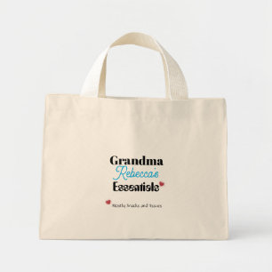 Bolso De Tela Diminuto Abuela Divertida Esencial Mayormente Snacks y Pañu