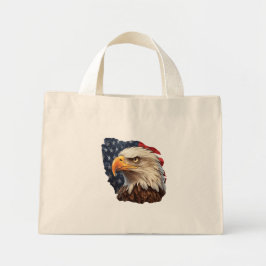 Bolso De Tela Diminuto Águila calva de la bandera americana