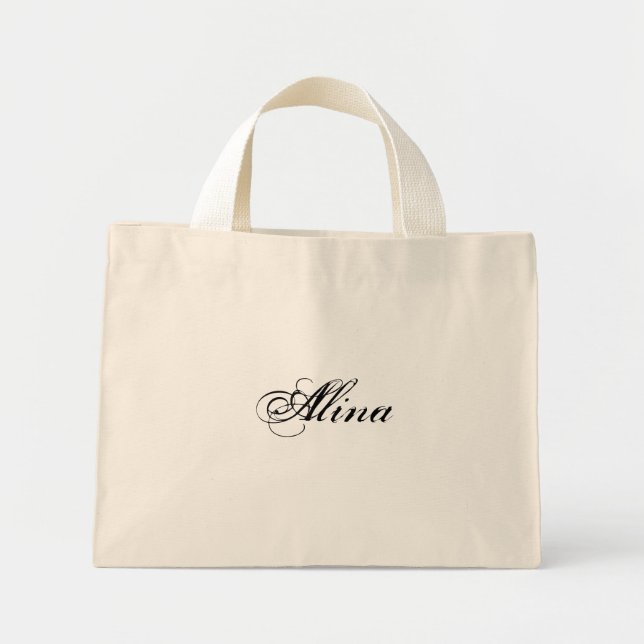 Bolso De Tela Diminuto Alina en Natural (Frente)