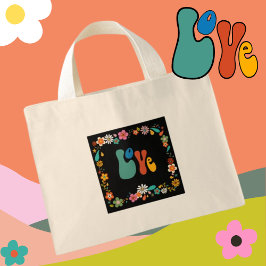 Bolso De Tela Diminuto AMAR la opción botánica con personalización