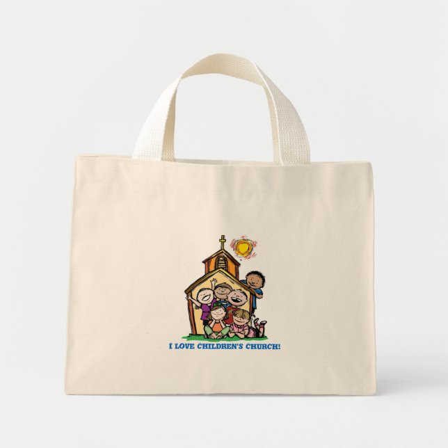 Bolso De Tela Diminuto ¡Amo la Iglesia de los Niños! (Frente)