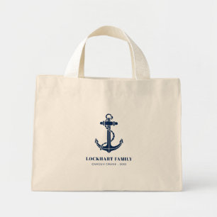Bolso De Tela Diminuto Ancla de barco de crucero de familia moderna