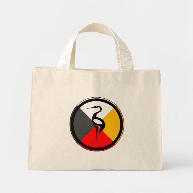 Bolso De Tela Diminuto Anishinaabe Dodem Ajijaak (Frente)