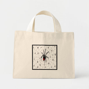 Bolso De Tela Diminuto Araña de viuda negra y bebés -