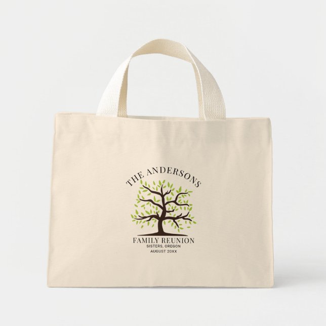 Bolso De Tela Diminuto Árbol Genealógico de Reunión Familiar Personalizad (Frente)