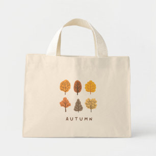 Bolso De Tela Diminuto Árboles otoñales minimalistas