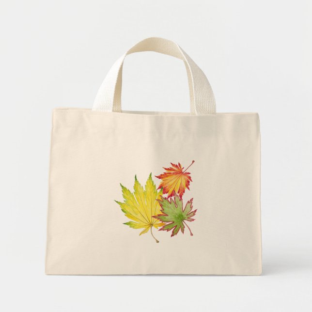 Bolso De Tela Diminuto Arce japonés en un pequeño Tote (Frente)