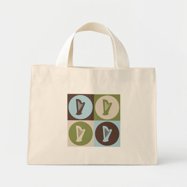 Bolso De Tela Diminuto Arpa de arte pop (Frente)