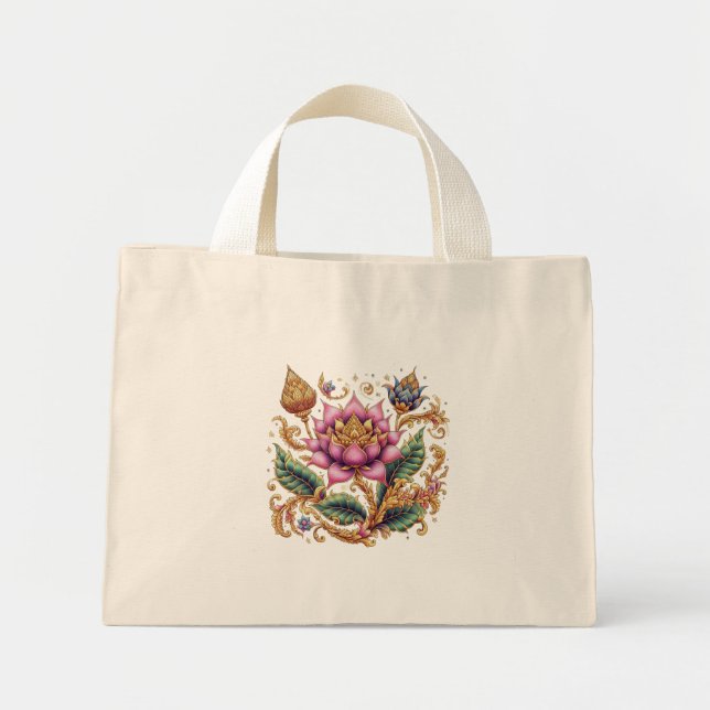 Bolso De Tela Diminuto Arte tailandés, diseño tailandés, estilo tailandés (Frente)