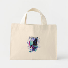 Bolso De Tela Diminuto Aseo para gatos negro cósmico - Arte surrealista d
