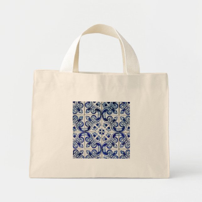 Bolso De Tela Diminuto Azulejo (Frente)