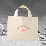 Bolso De Tela Diminuto Bachelorette Tote Bag<br><div class="desc">Las bolsitas de teta rosadas de Snow Bach son perfectas para su fiesta de soltera con temas de nieve o esquí. Personaliza con los detalles de tu soltera... año, resort y destino. Perfecto para una fiesta de soltera con tema de nieve o esquí o una soltera de destino. Accesorios coincidentes...</div>
