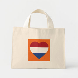 Bolso De Tela Diminuto Bandera del Corazón de los Países Bajos en el prog