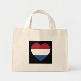 Bolso De Tela Diminuto Bandera del Corazón de los Países Bajos en negro