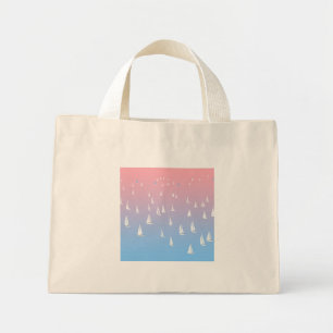 Bolso De Tela Diminuto Barcos de vela en el océano
