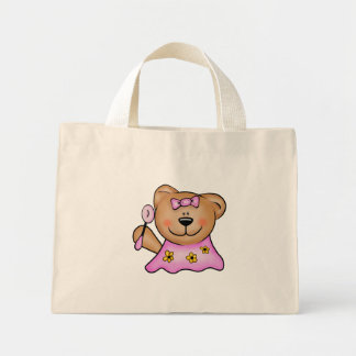 Bolso De Tela Diminuto Bebé dulce chica Teddy Oso en rosa