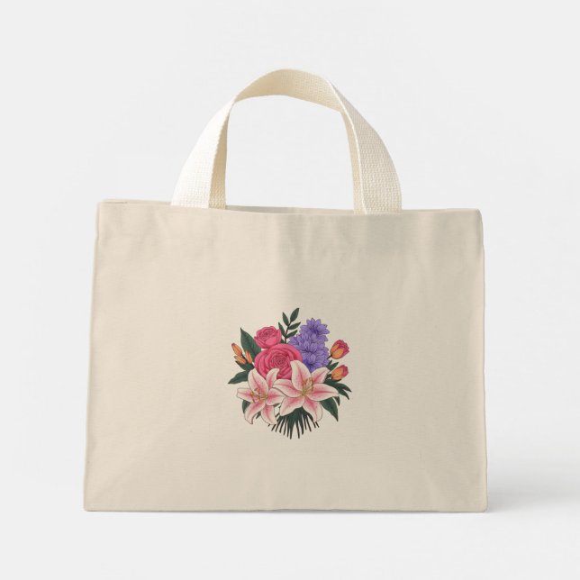 Bolso De Tela Diminuto Bello Ramo (Reverso)