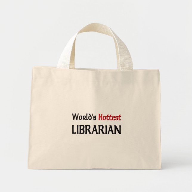 Bolso De Tela Diminuto Bibliotecario más caliente del mundo (Frente)
