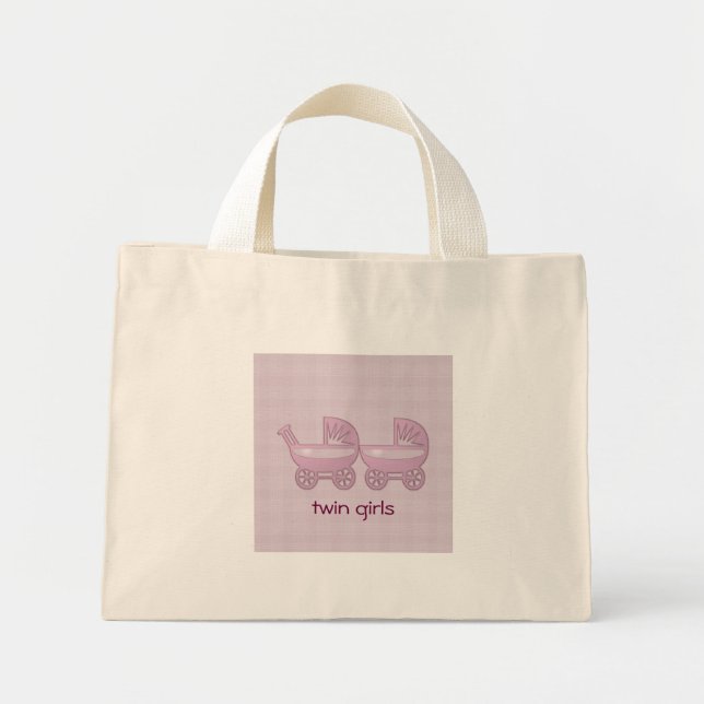 Bolso De Tela Diminuto bicho de bebé mellizo rosa (Frente)