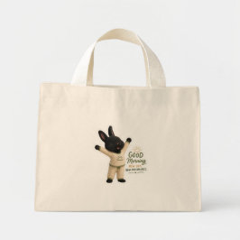 Bolso De Tela Diminuto Billy estirándose por la mañana Conejito Rex negro