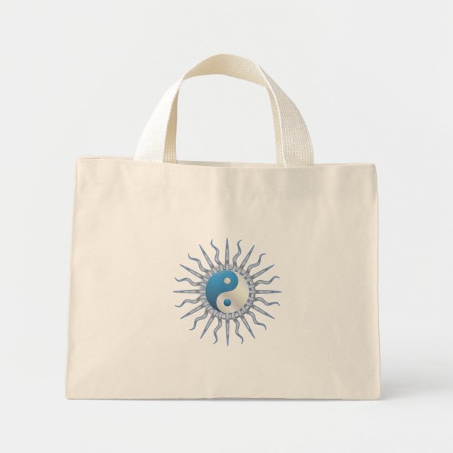Bolso De Tela Diminuto Blue Starburst Yin Yang (Frente)